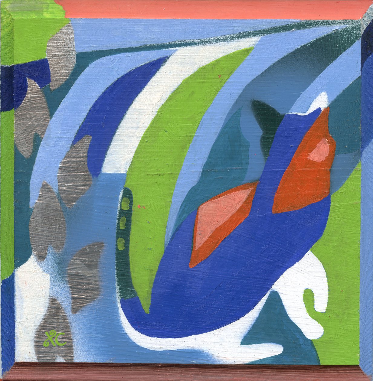 猫》，约 2008 年（木板上的丙烯颜料） 作者 克里斯蒂娜·萨吉