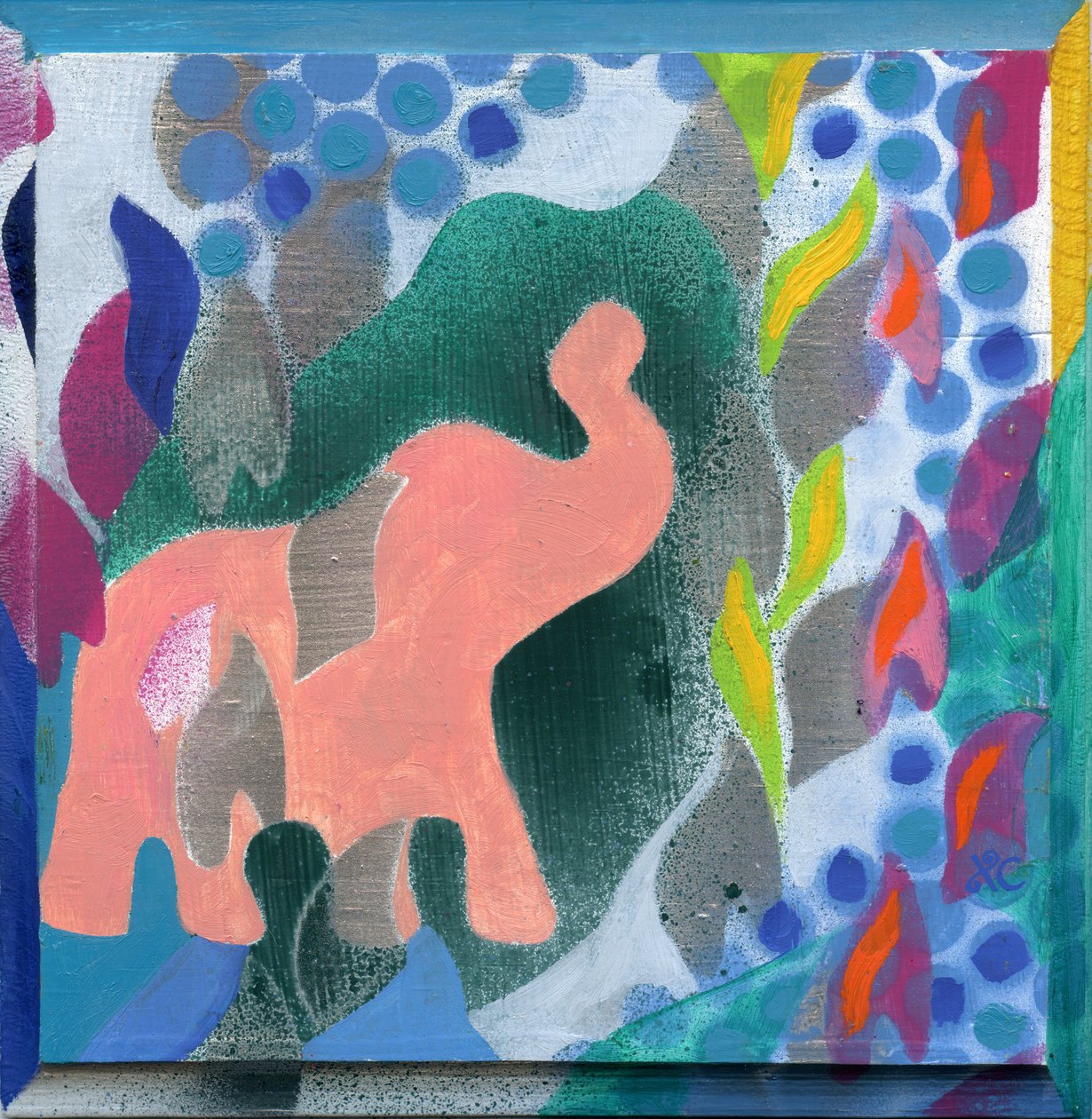 大象》，约 2008 年（木板上的丙烯画） 作者 克里斯蒂娜·萨吉