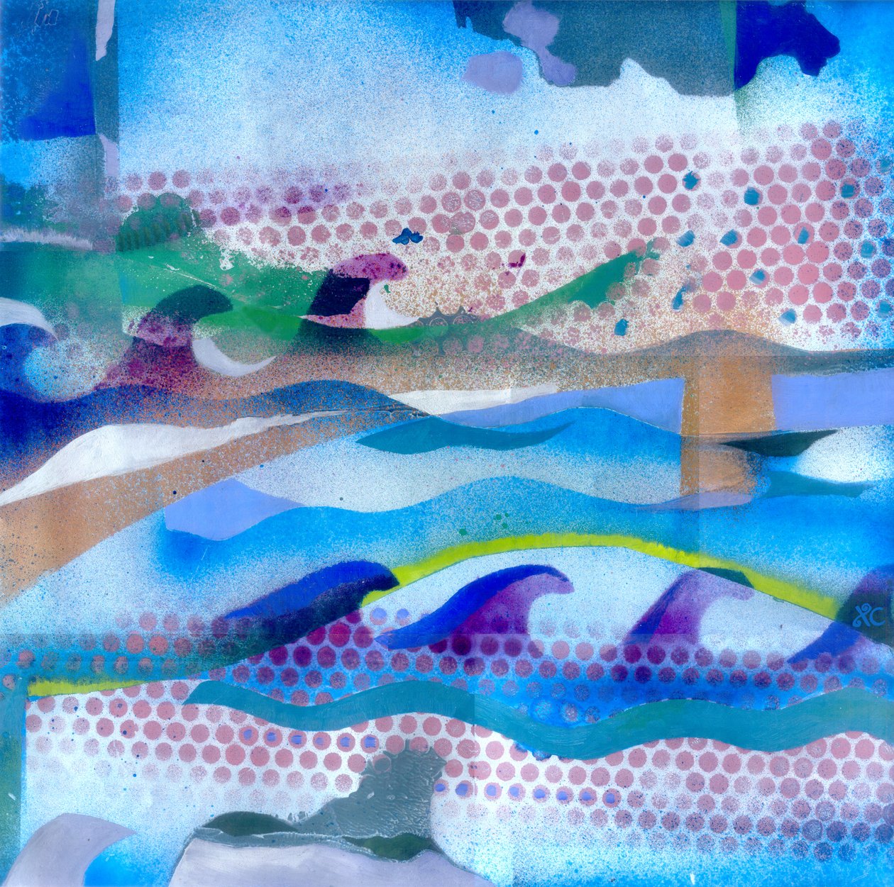 洪水》，约 2003 年（银纸油画） 作者 克里斯蒂娜·萨吉