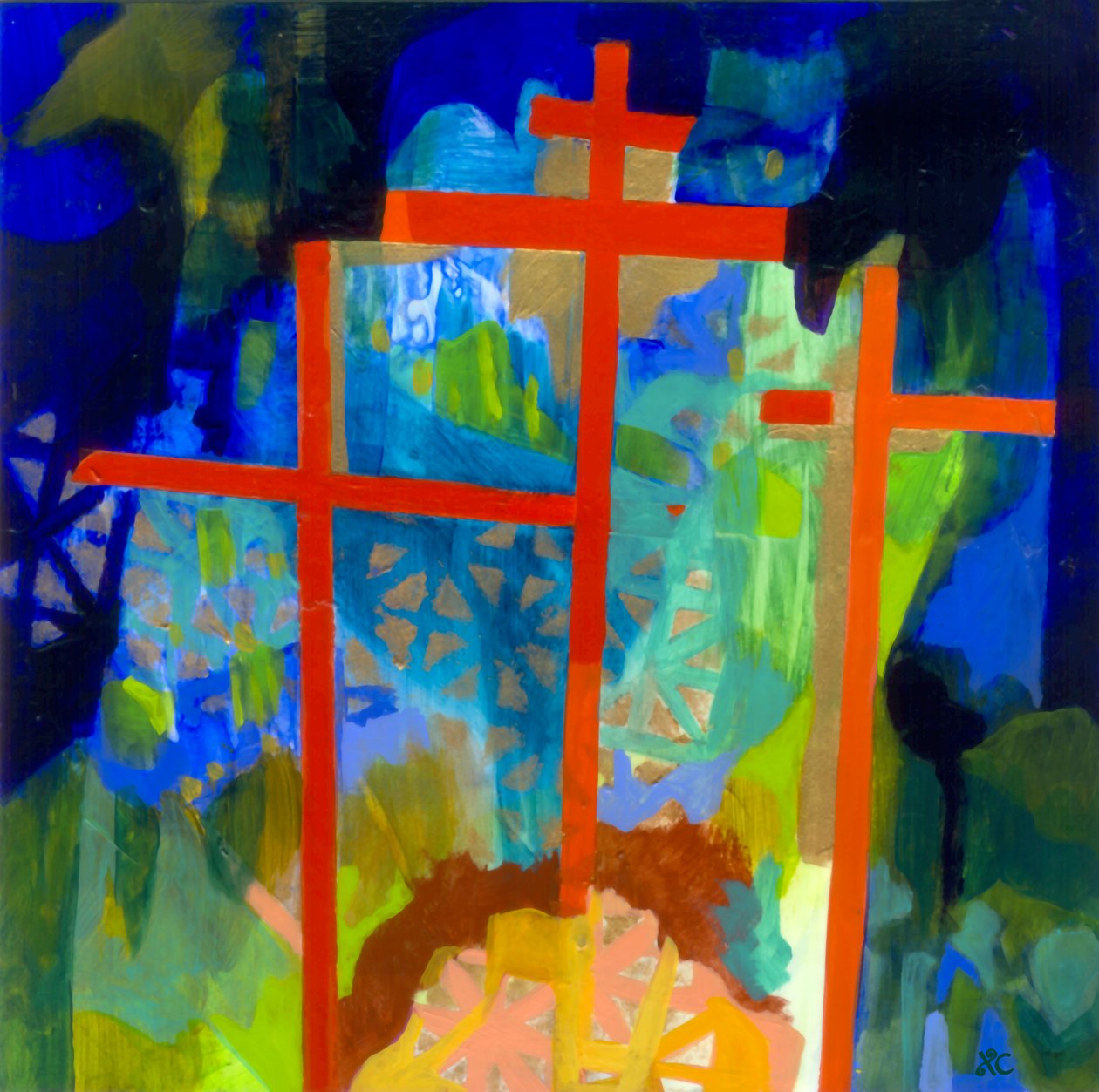 各各他，约 2009 年（丙烯酸画板） 作者 克里斯蒂娜·萨吉