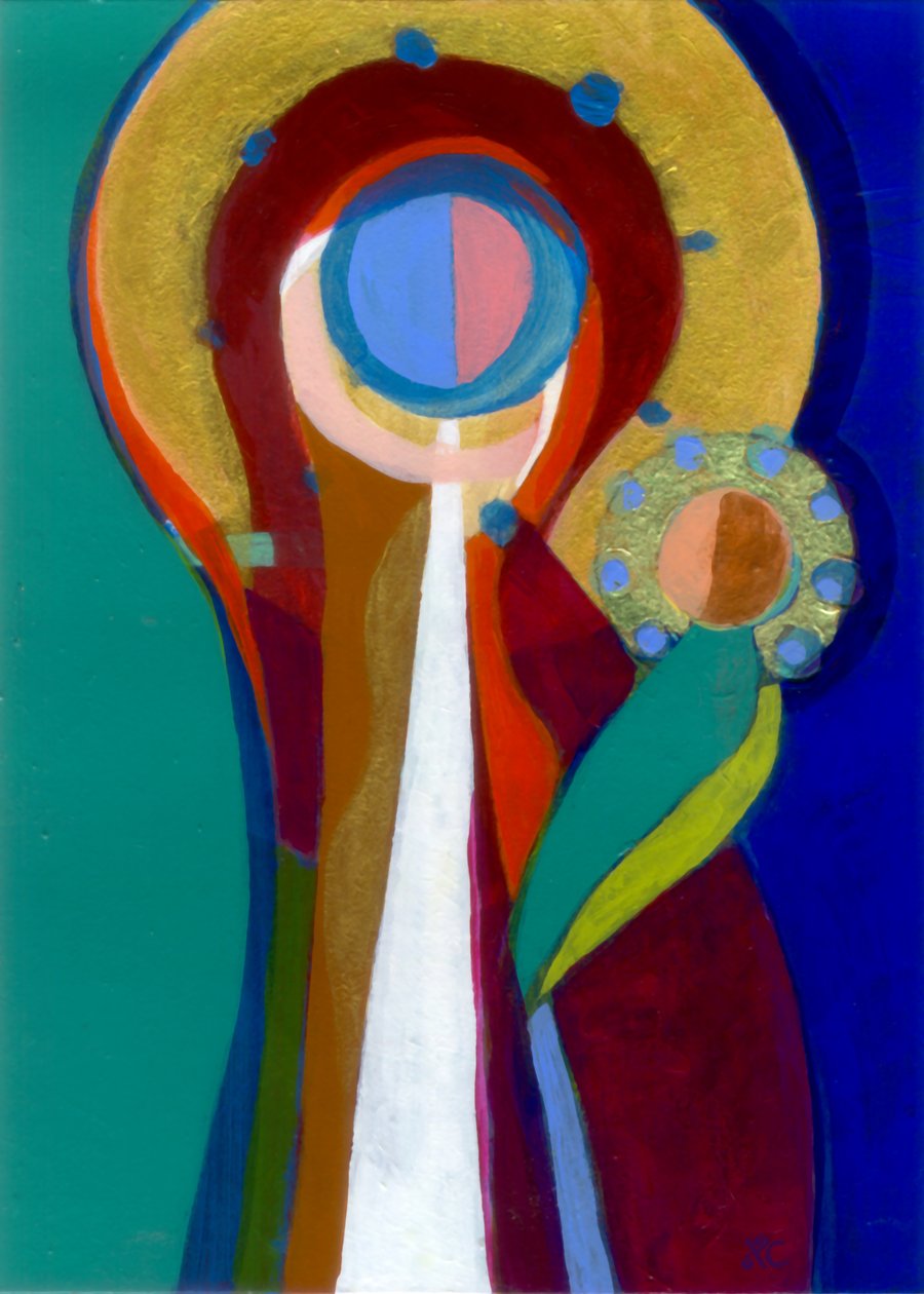圣母与圣婴》，约 2007 年（丙烯酸画板） 作者 克里斯蒂娜·萨吉