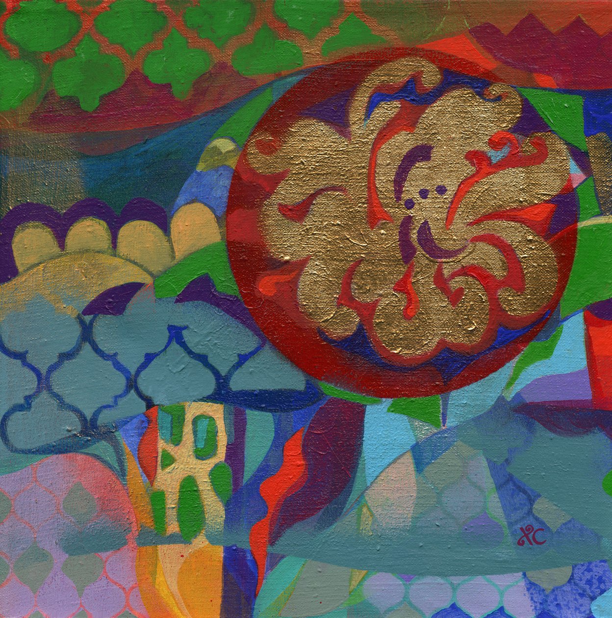 冥想 35》，约 2017 年（丙烯酸画板） 作者 克里斯蒂娜·萨吉