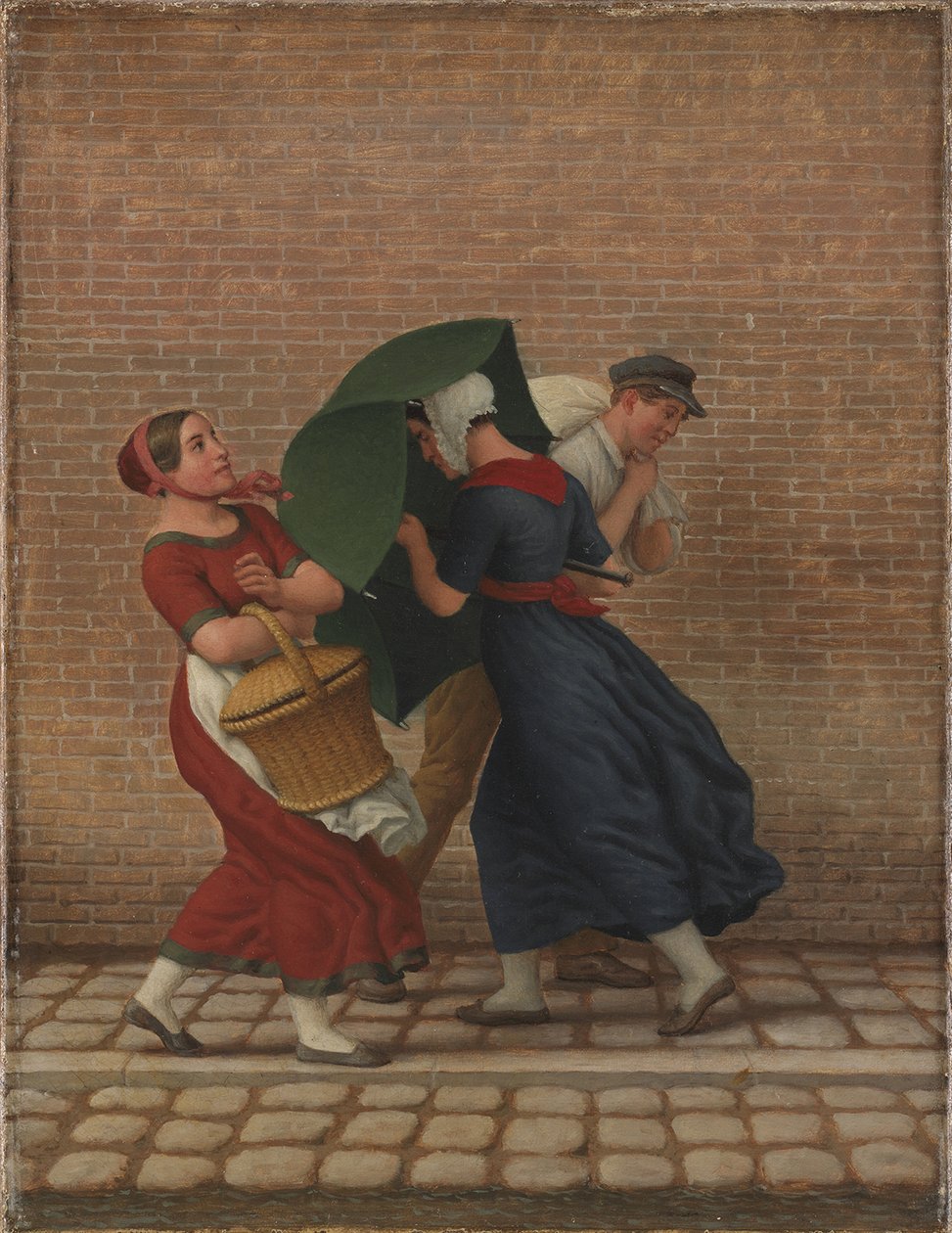 风雨中的街景，1846年11月26日（布面油画 作者 克里斯托弗·威廉·埃克斯伯格