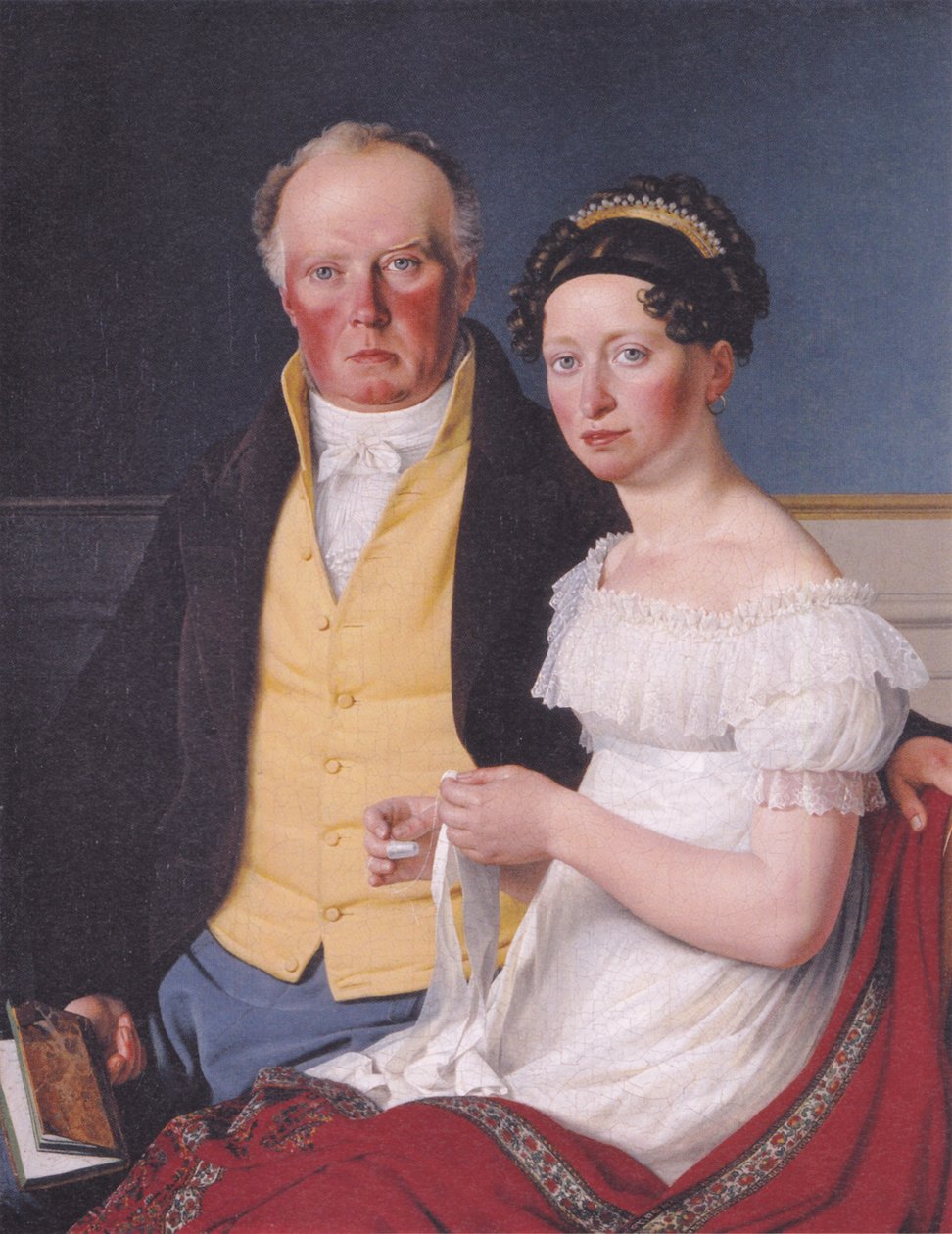 丹麦文：  Greve Preben Bille-Brahe og hans anden hustru Johanne Caroline, født Falbe Preben Bille-Brahe 伯爵及其第二任妻子 Johanne Caroline, nee Falbe 的双人肖像 作者 克里斯托弗·威廉·埃克斯伯格