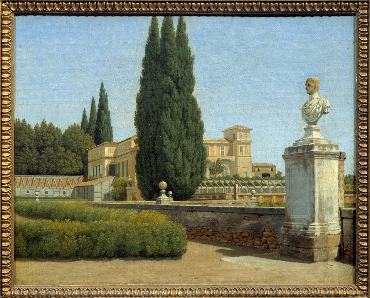 在阿尔巴尼别墅的花园里。 Christoffer Wilhelm Eckersberg (1783-1853) Ec. 的绘画。 担。 作者 克里斯托弗·威廉·埃克斯伯格