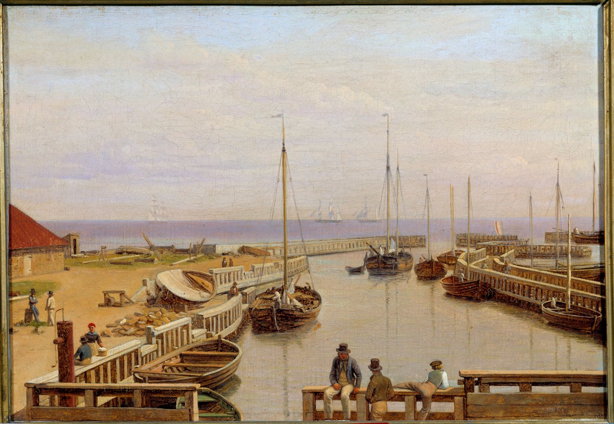 1826 年丹麦的德拉戈尔港 Christoffer Wilhelm Eckersberg (1783-1853) 作画，1826 年 0,22x0,31 m 作者 克里斯托弗·威廉·埃克斯伯格