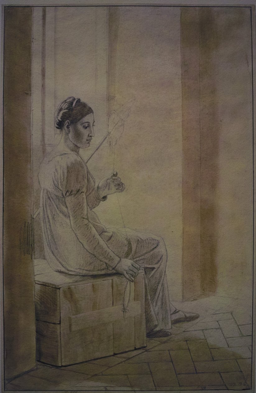 坐在木箱上的年轻罗马女子 作者 克里斯托弗·威廉·埃克斯伯格