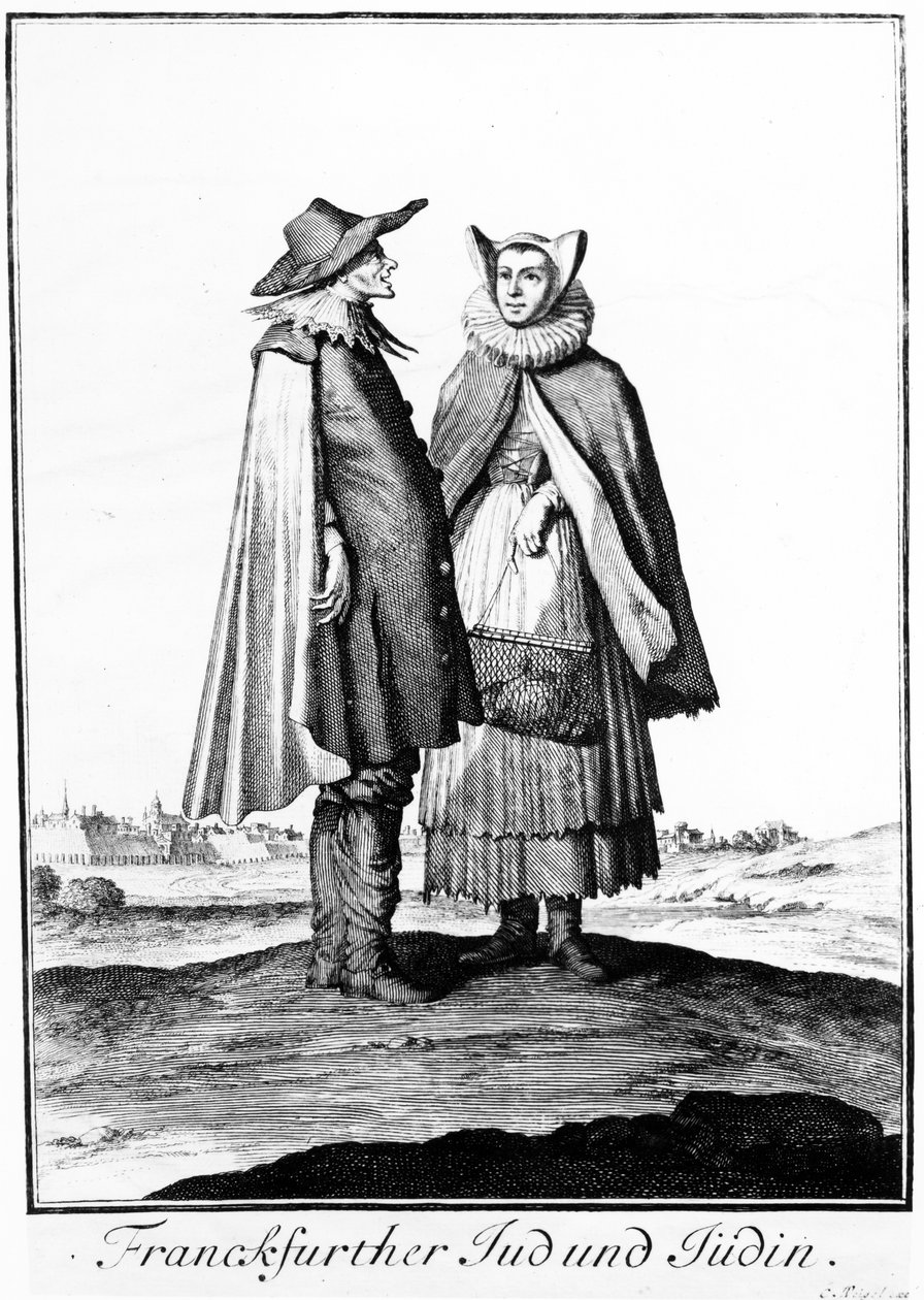 来自法兰克福Judengasse的一对犹太夫妇，1703年 作者 克里斯多夫·韦格尔