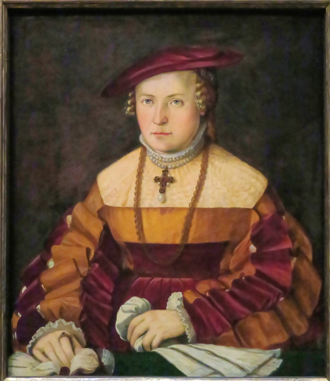 德语: Bildnis der Ehefrau des Ulrich Ehinger, Ursula Meuting (d. 1588) (乌尔里希-艾因格的妻子乌尔苏拉-梅廷的肖像) 乌尔里希-艾因格的妻子乌尔苏拉-梅廷的肖像 作者 克里斯多夫·安伯格
