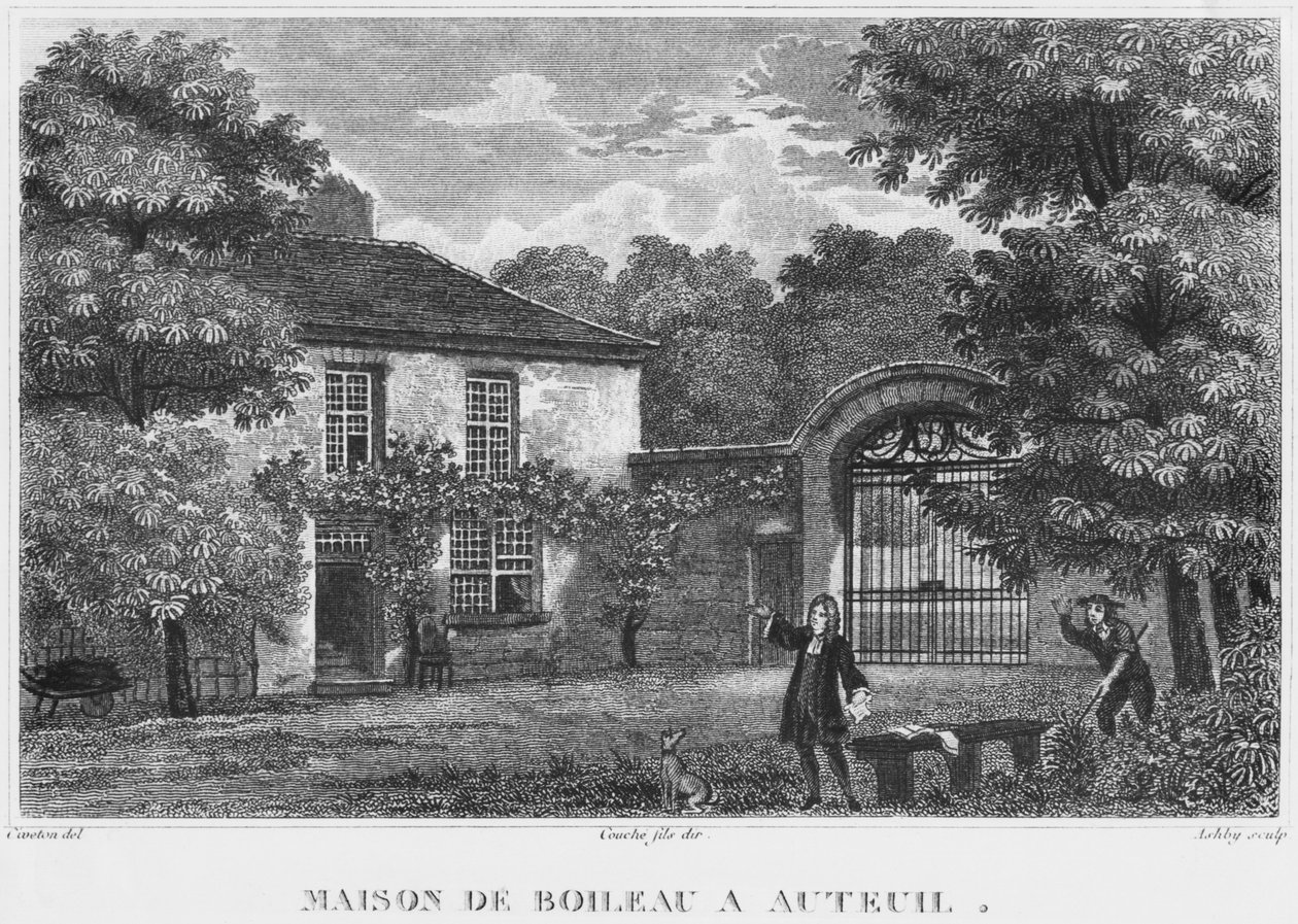 House of Nicolas Boileau，被称为Boileau-Despreaux，位于巴黎Auteuil，由Ashby（19世纪）雕刻 作者 克里斯托夫·西夫顿（Christophe Civeton）