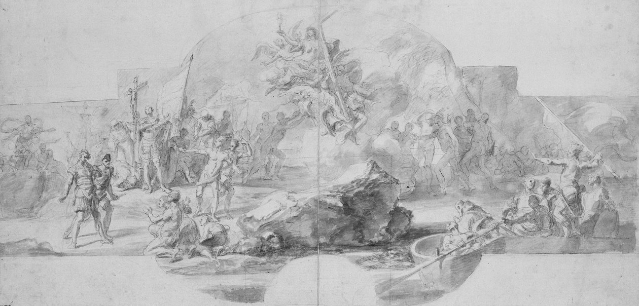 美国哥伦布登陆，研究萨拉德尔未成年人的一幅画（1777年被摧毁）...... 作者 克里斯托弗·哥伦布