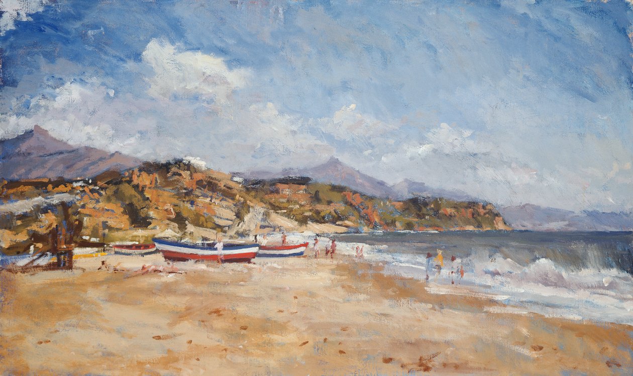 海滩和山脉，Nerja，2001 作者 克里斯托弗·格兰维尔