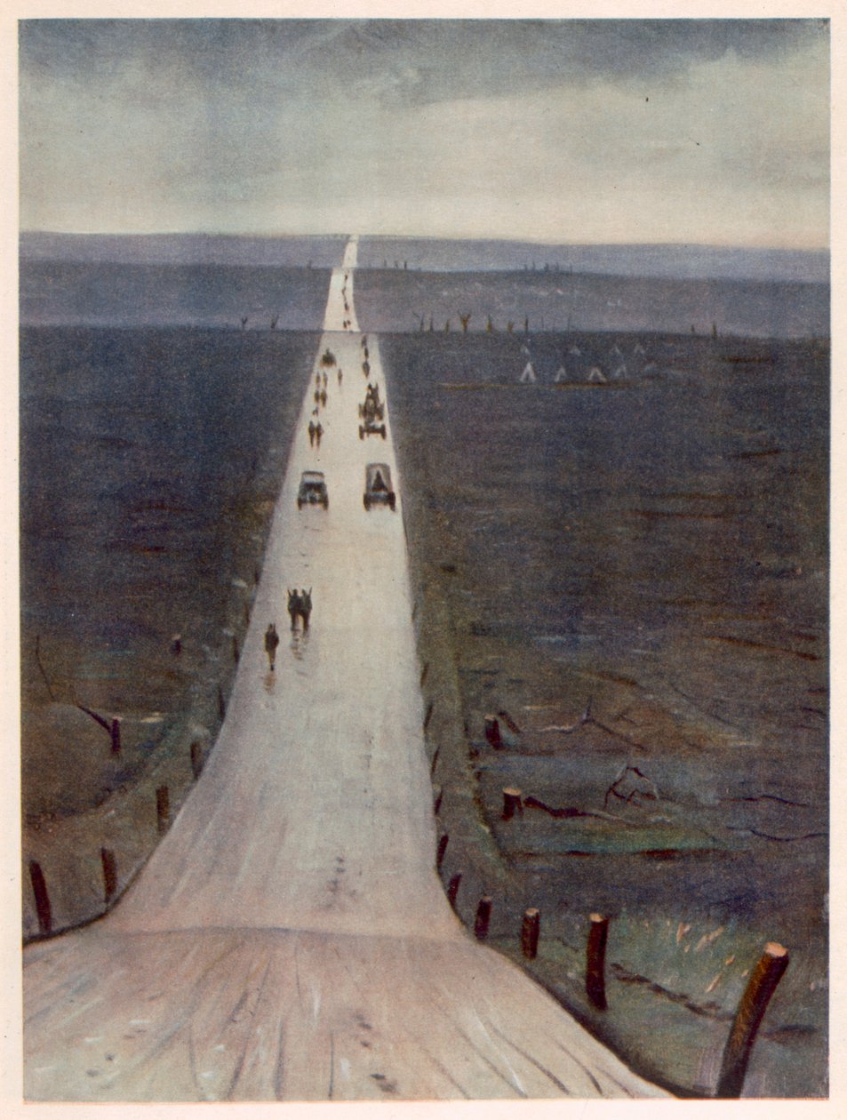 从阿拉斯到巴波姆的道路，来自前线的英国艺术家，1918年的西线的延续 作者 克里斯托弗·理查德·怀恩·内文森