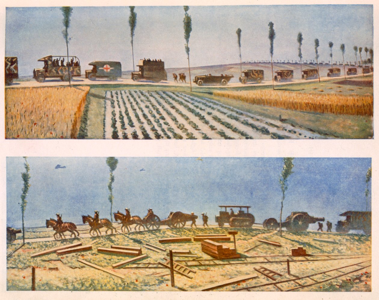 法国，A和B的道路，来自前线的英国艺术家，1917年西部阵线的延续 作者 克里斯托弗·理查德·怀恩·内文森