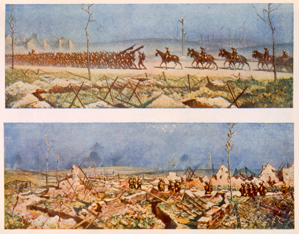 法国，C和D的道路，来自前线的英国艺术家，1917年西部阵线的延续 作者 克里斯托弗·理查德·怀恩·内文森