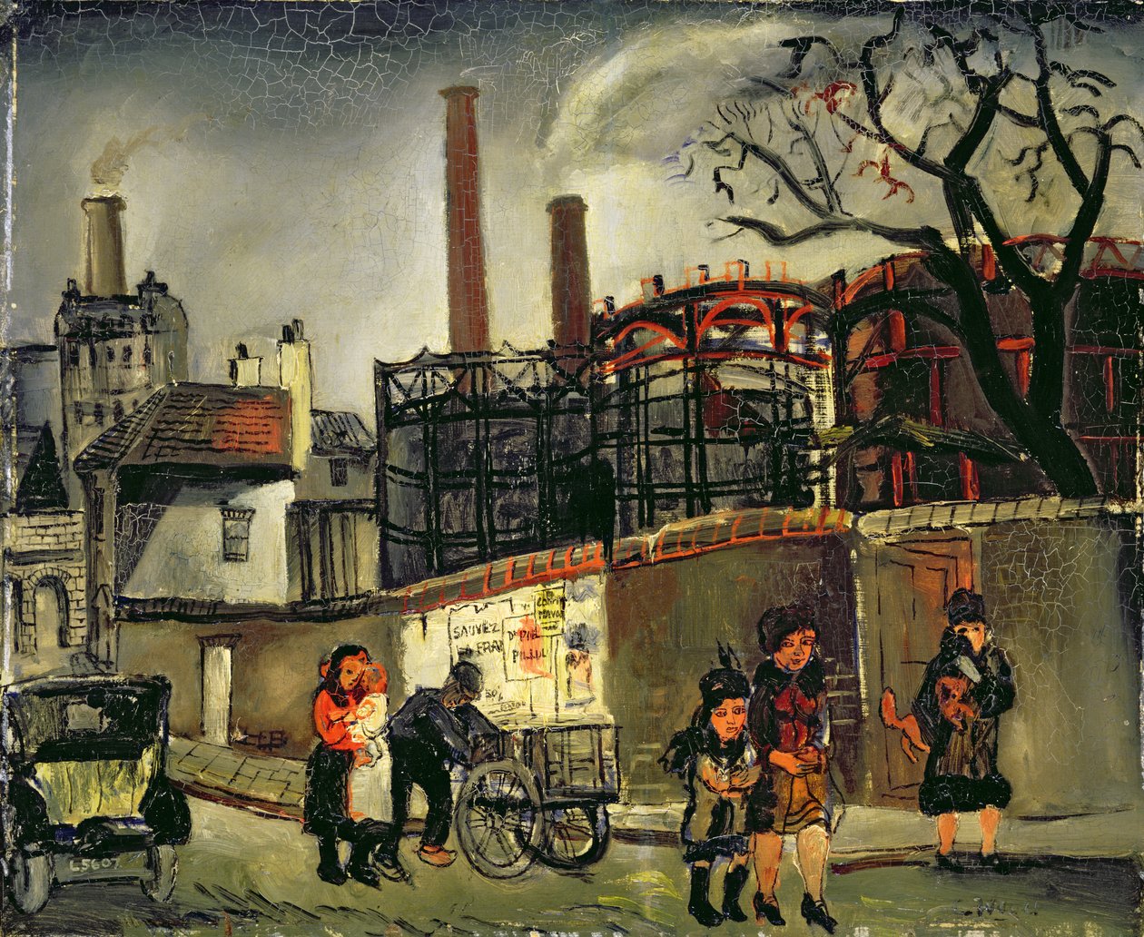巴黎的街景，1926年（董事会） 作者 克里斯托弗·伍德