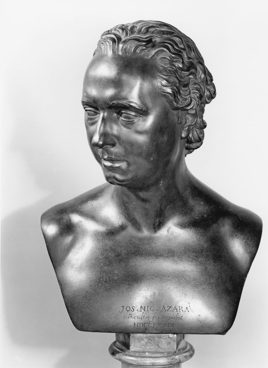 Jose Nicolas de Azara的胸围（1731-1805）1773（铜牌）（bw照片） 作者 克里斯托弗·赫威森