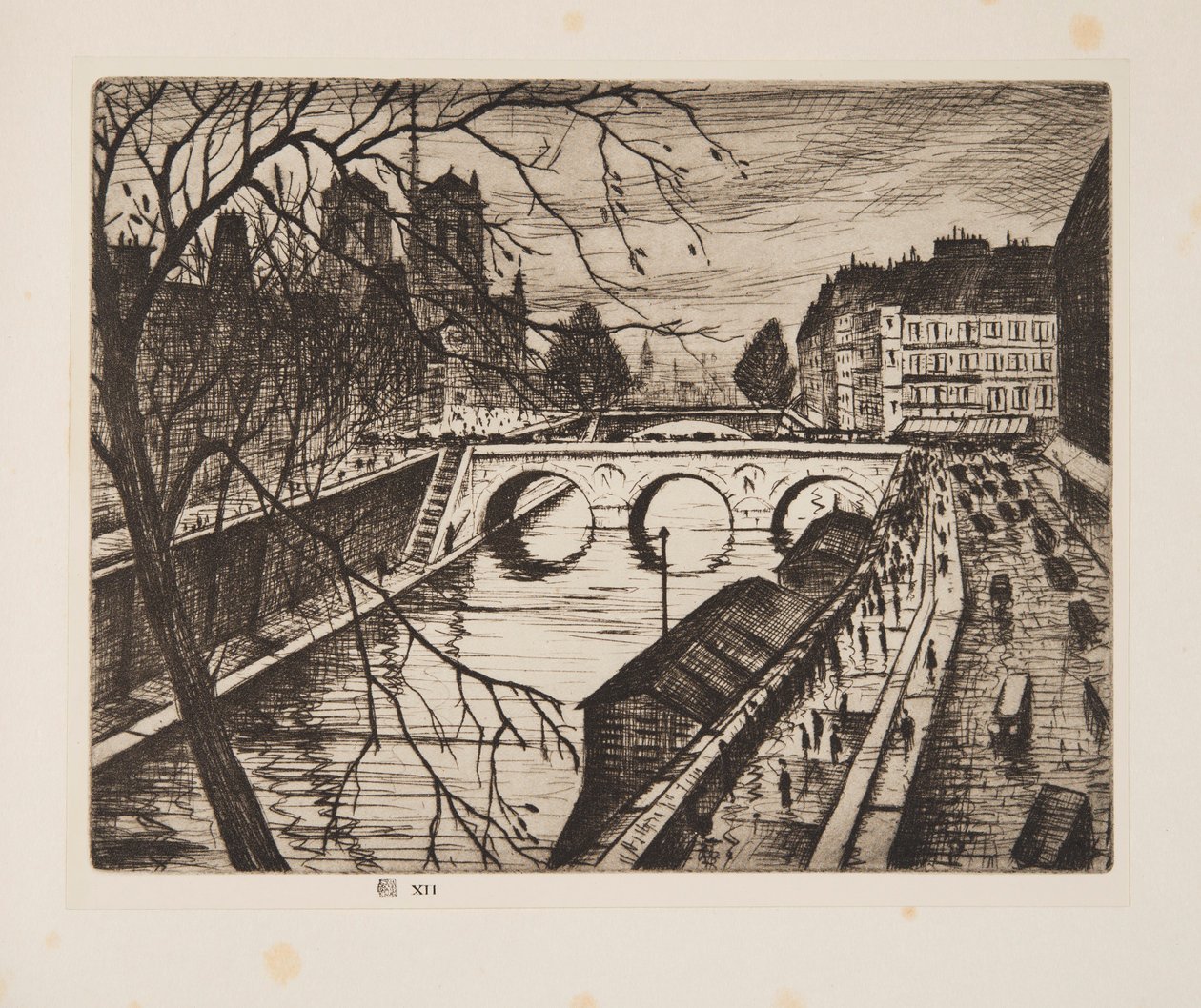 巴黎圣母院，Les Quais de Paris，出版。1931. 作者 克里斯托弗·理查德·怀恩·内文森