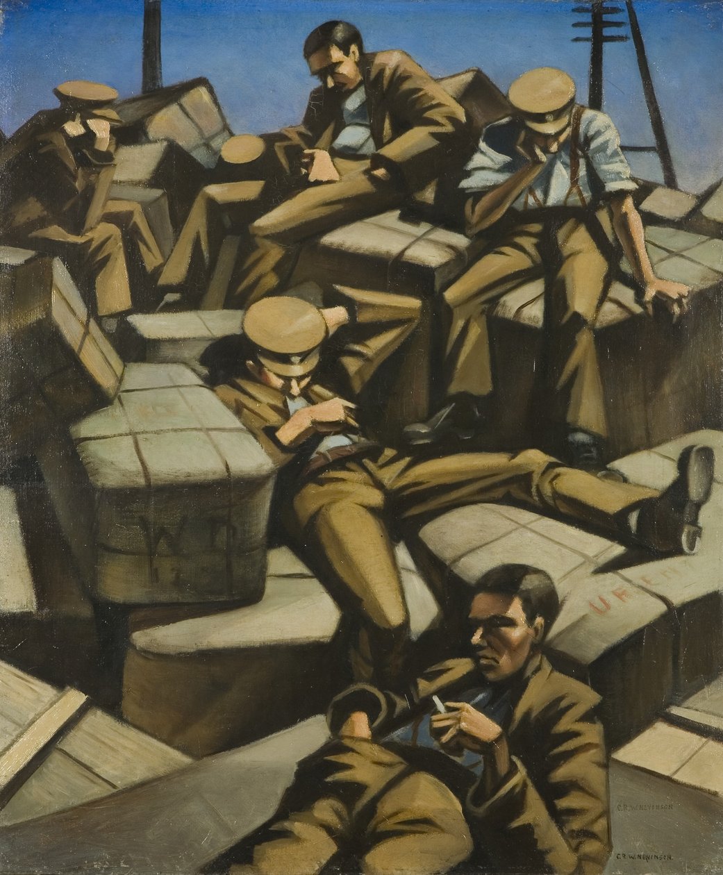 狗累了，约1916年（布面油画） 作者 克里斯托弗·理查德·怀恩·内文森