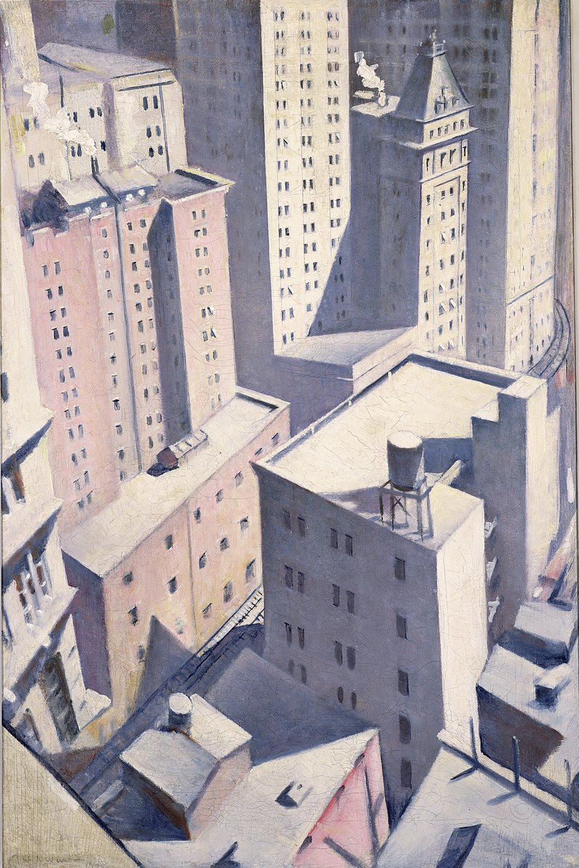 俯视市中心，1920年（蚀刻和干点） 作者 克里斯托弗·理查德·怀恩·内文森