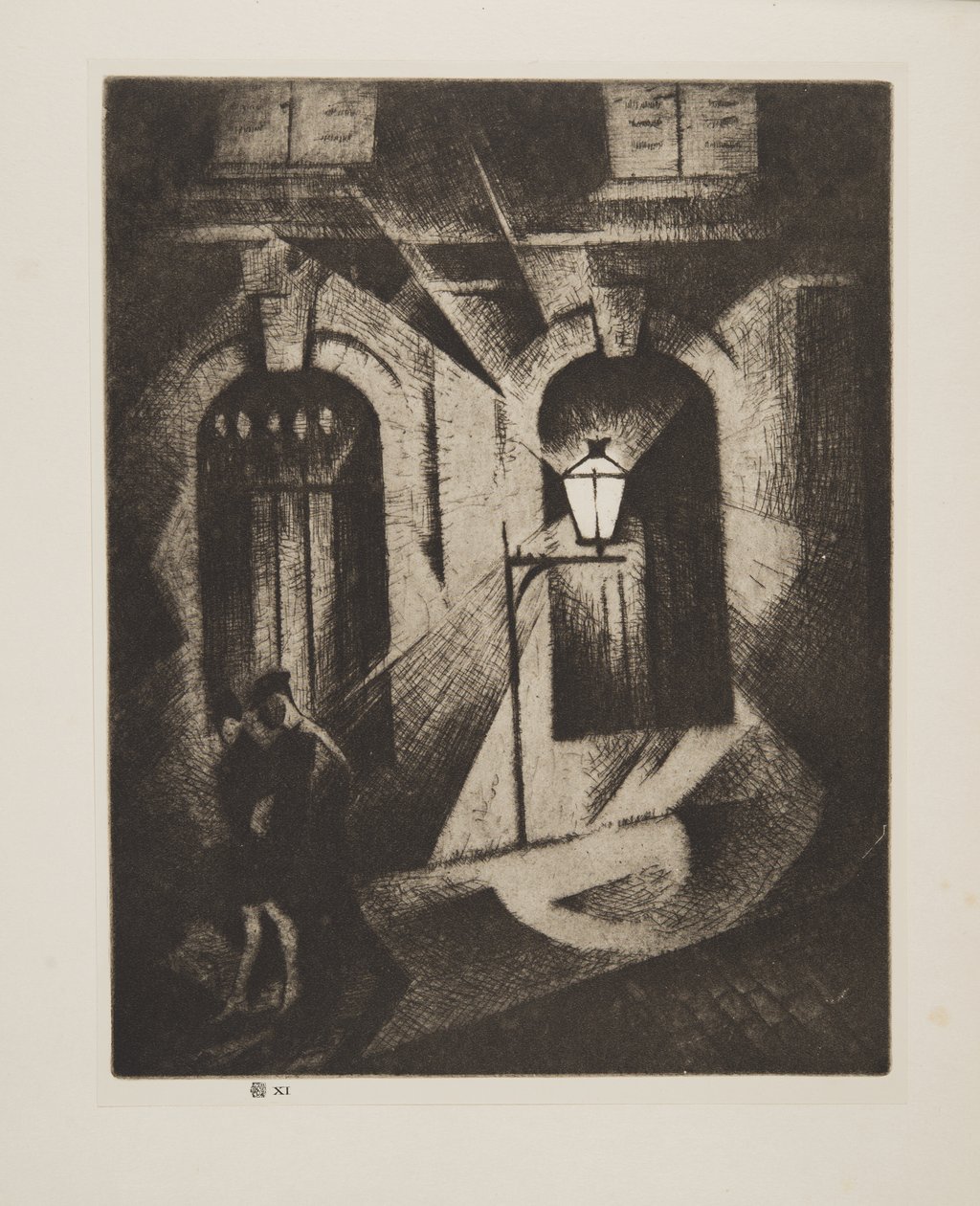罪恶的巴黎之夜》，1929 年出版（蚀刻版画） 作者 克里斯托弗·理查德·怀恩·内文森