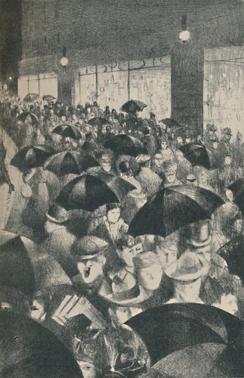 湿夜，牛津街，1919年 作者 克里斯托弗·理查德·怀恩·内文森