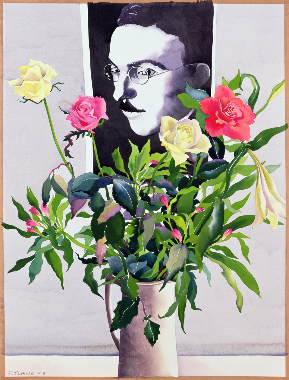 Fernando Pessoa（1888-1935），玫瑰和百合（纸上写着） 作者 克里斯托弗·莱兰