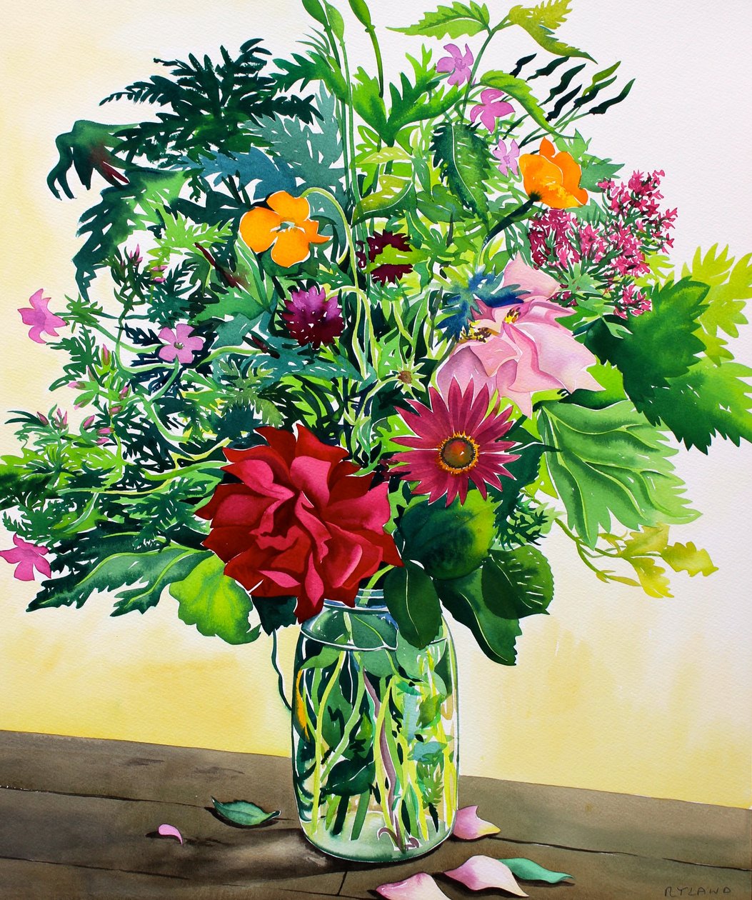 园林花卉（纸上水彩） 作者 克里斯托弗·莱兰