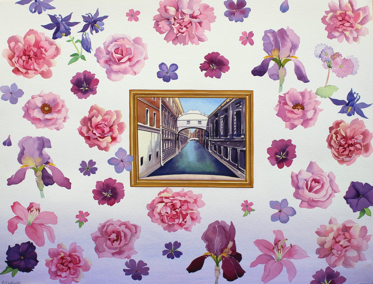 The Bridge of Sighs (watercolour on paper) 作者 克里斯托弗·莱兰