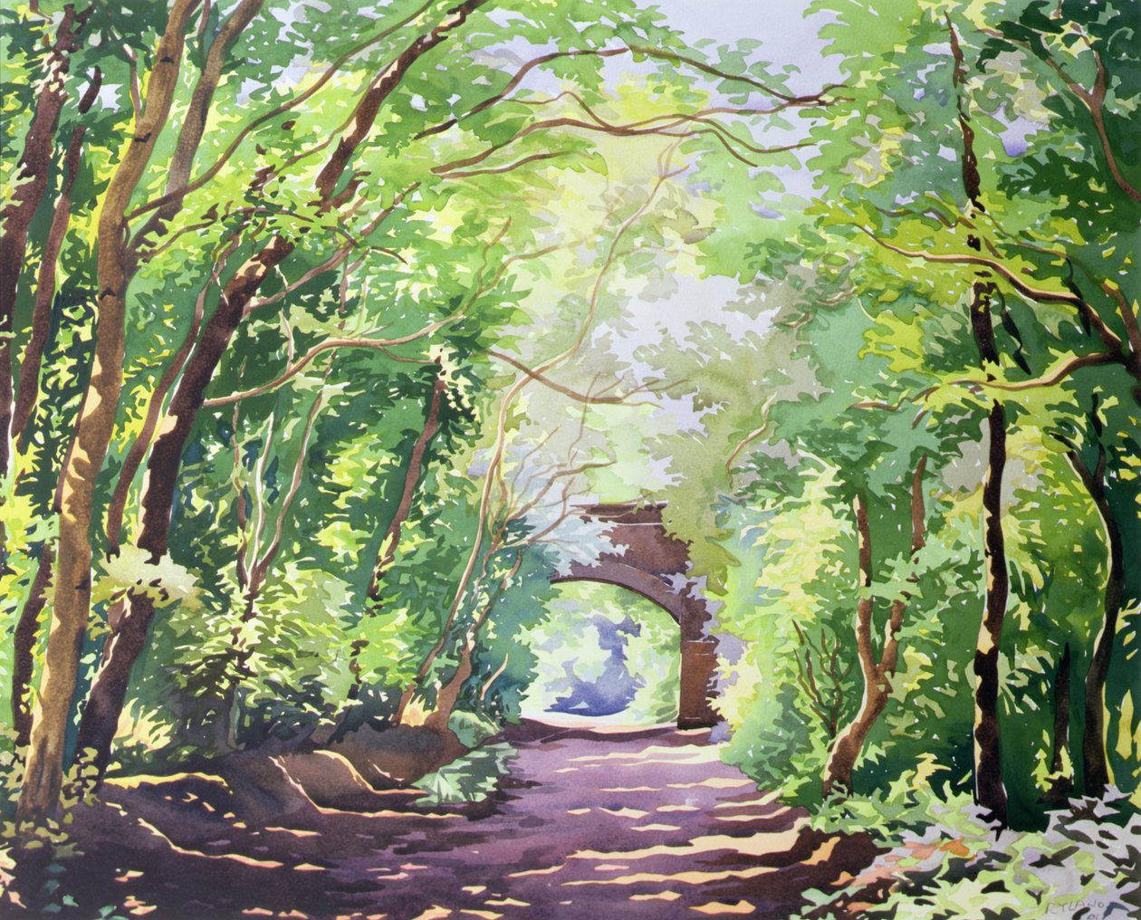 The Valley Walk，Sudbury，2001（wc on paper） 作者 克里斯托弗·莱兰