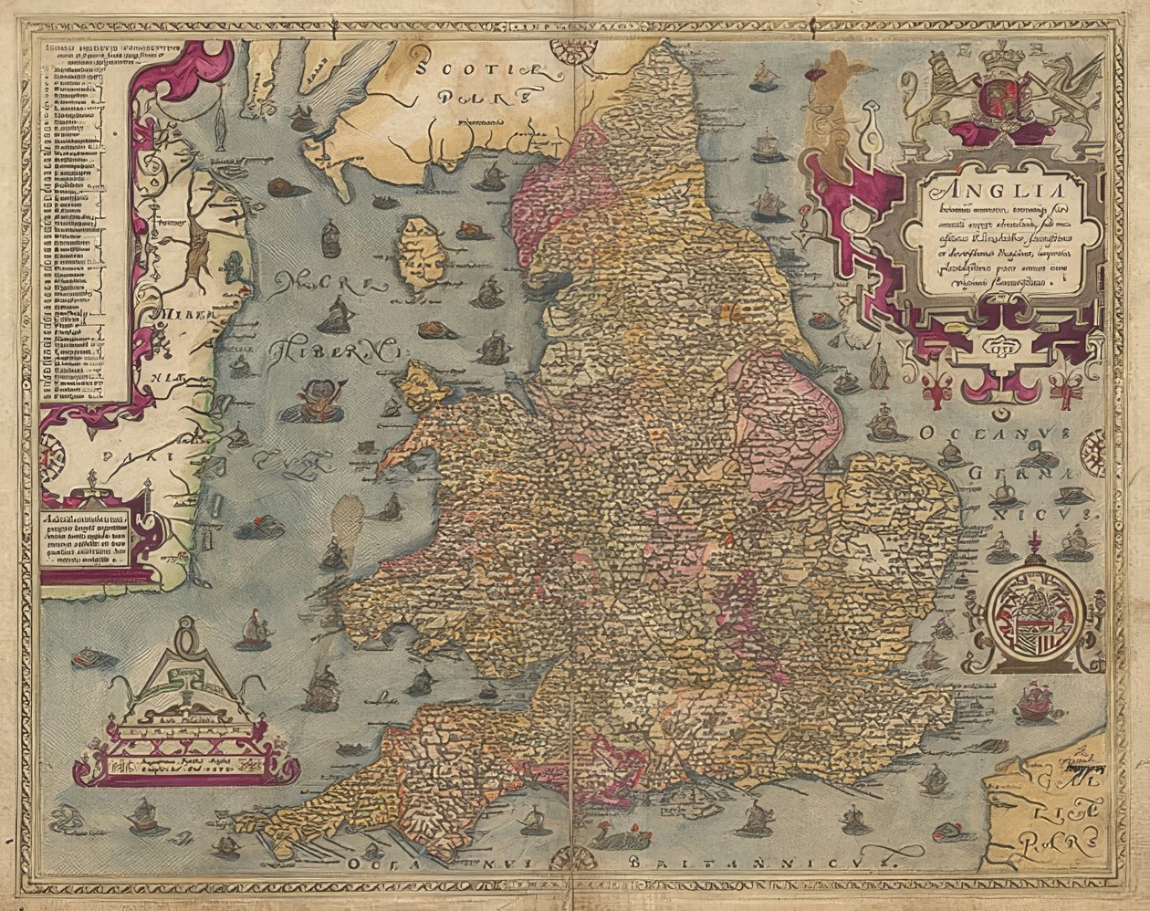 安格利亚：英格兰和威尔士。 1579 作者 克里斯托弗·萨克斯顿