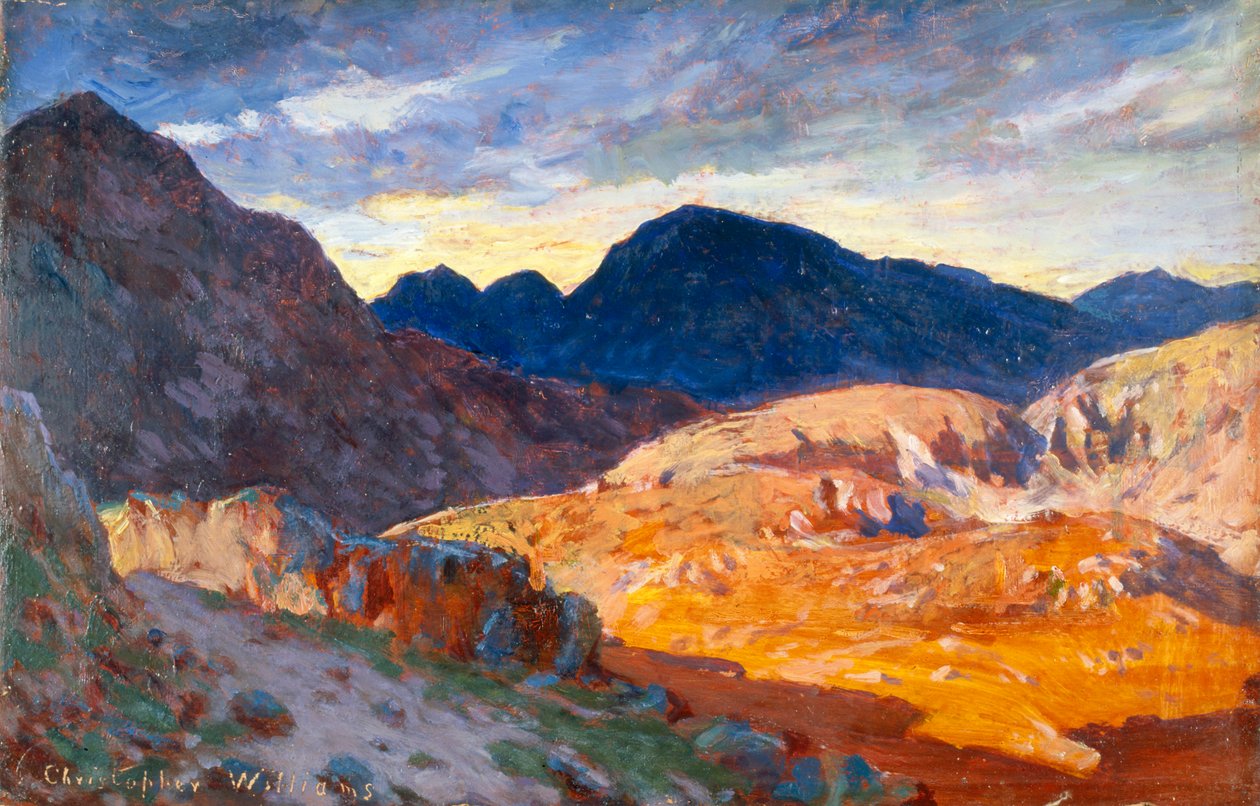 威尔士山区的日落》，1893-1934年 作者 克里斯托弗·威廉姆斯