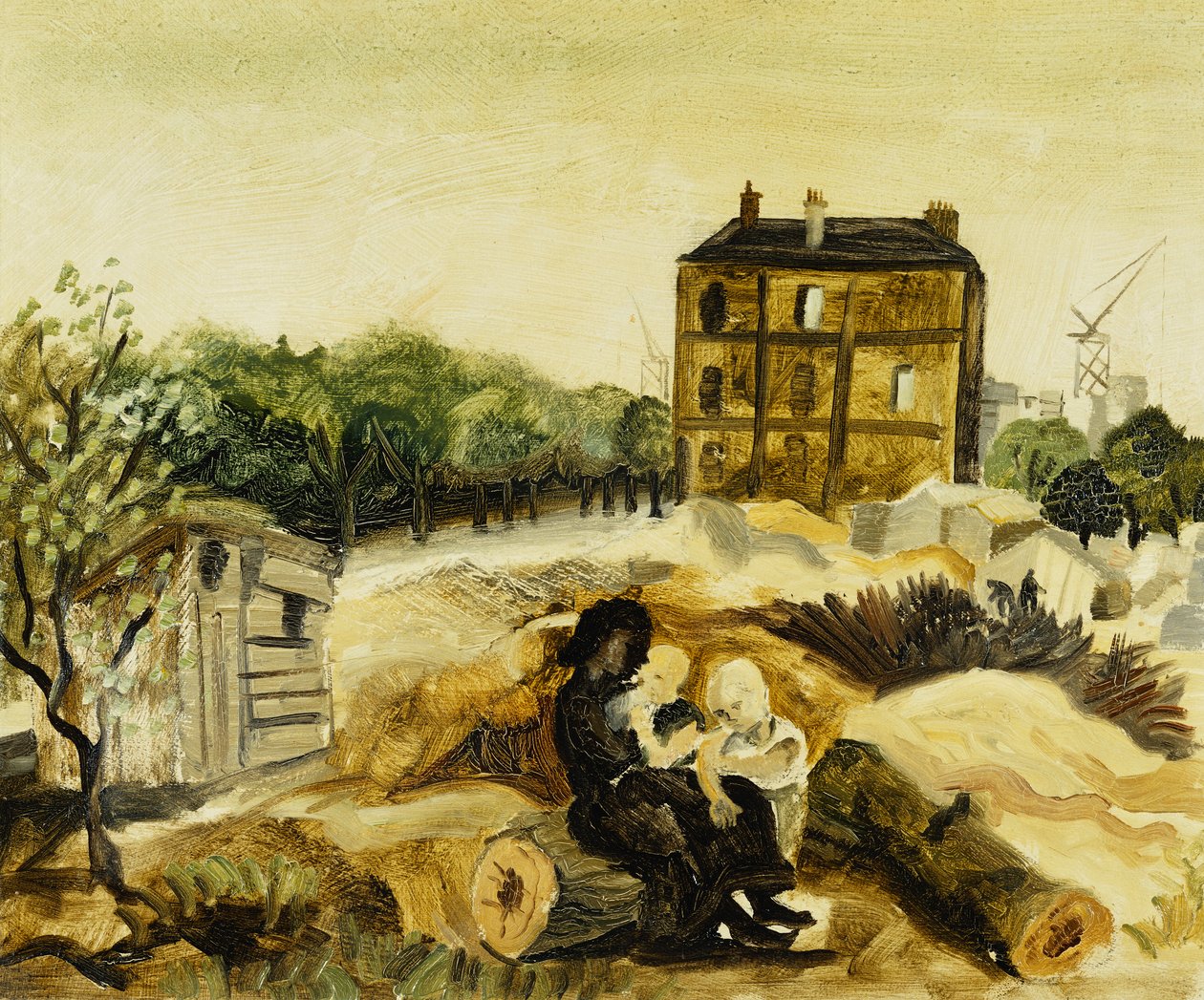 帕西（Passy）的小棕屋（Little Brown House），约1928年（画布上的油画） 作者 克里斯托弗·伍德