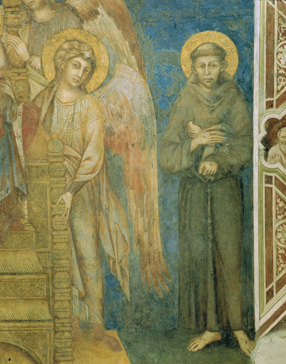 圣弗朗西斯与天使壁画细节440729 作者 乔凡尼·西马布（Giovanni Cimabue）