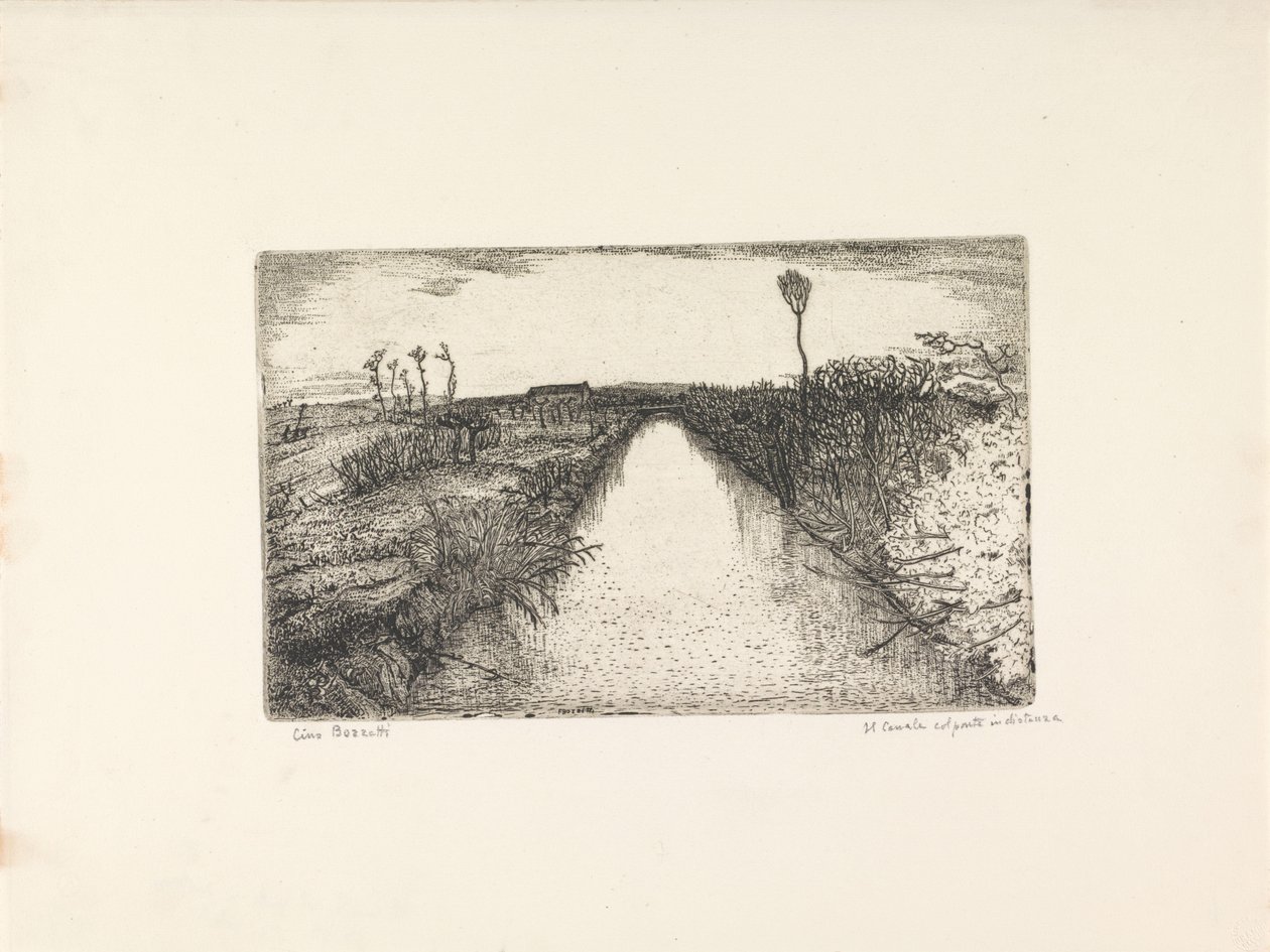 运河风光
Il canale col ponte in distanza（物上标题） 作者 奇诺·博泽蒂