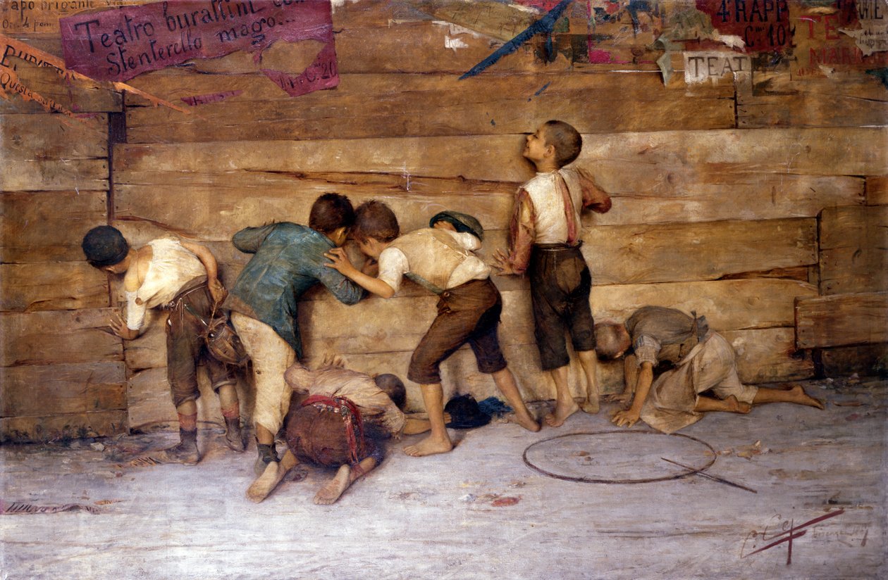 没有Quattrini，Teatro Burattini，佛罗伦萨，1887年 作者 Cipriano Cei