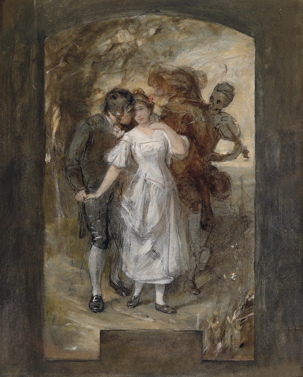年轻夫妇和死亡 作者 汉斯·马卡特（Hans Makart）圈子