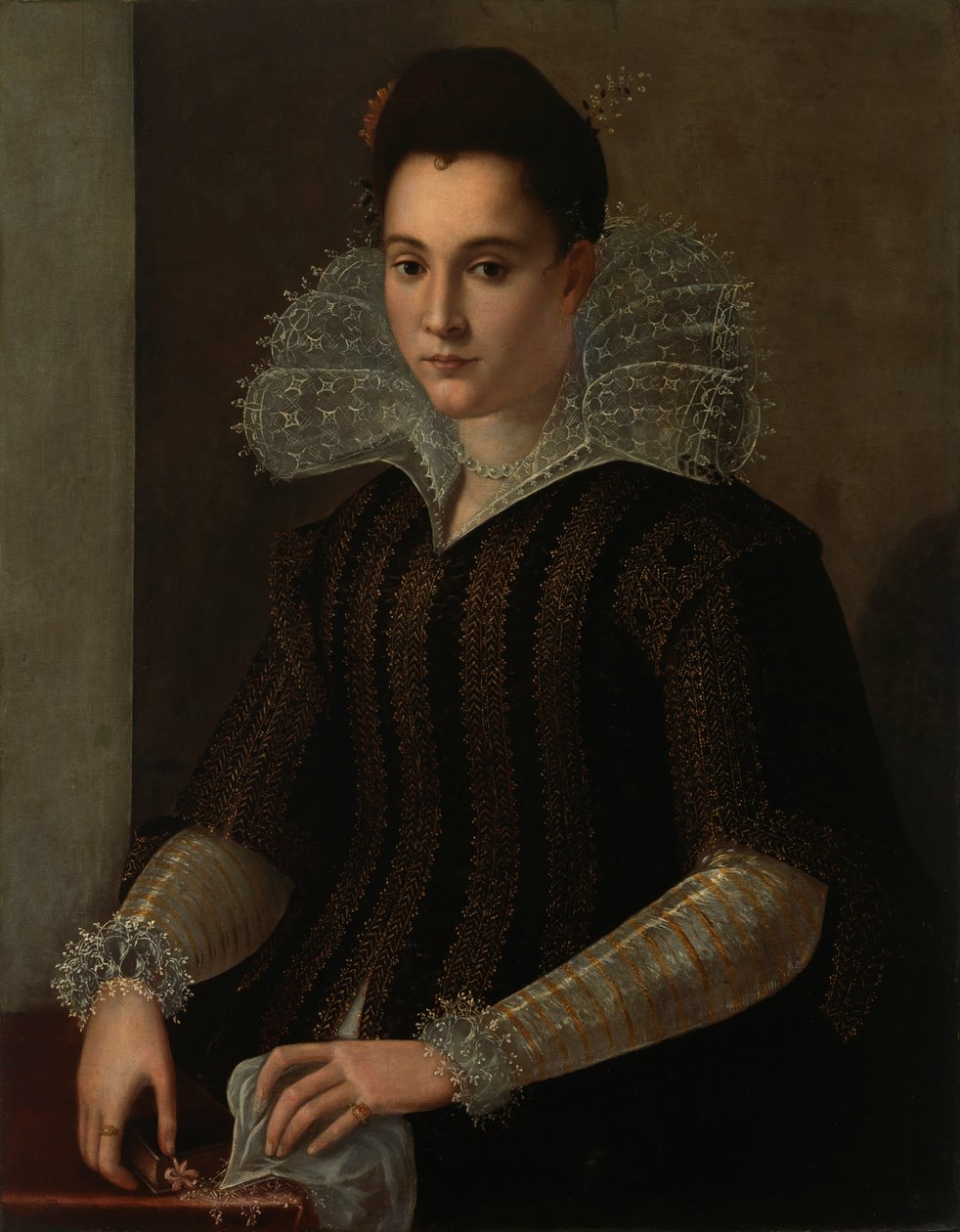 瑞典语：Porträtt av dam 一位女士的肖像 作者 亚历山德罗·奥洛里（Alessandro Allori）圈子