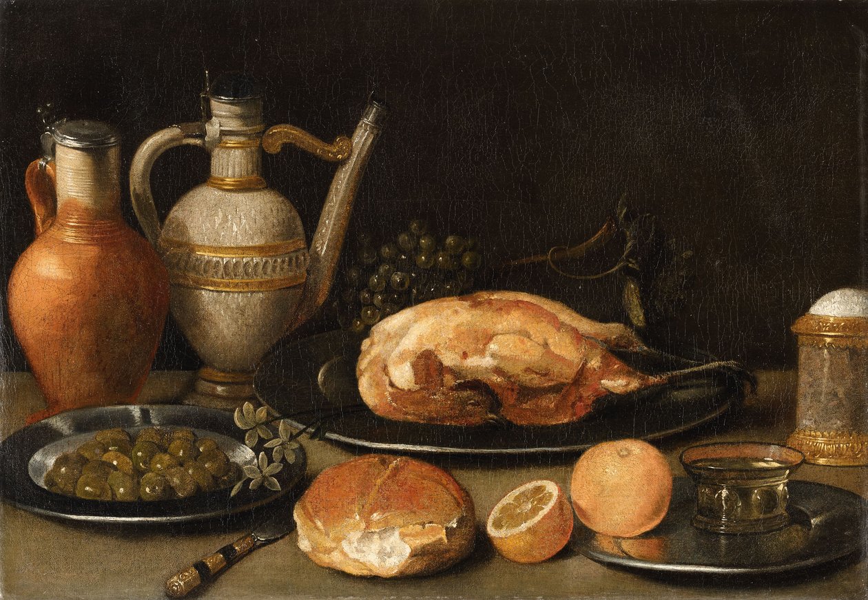 德语：早餐静物 作者 乔治·弗莱格（Circle of Georg Flegel）
