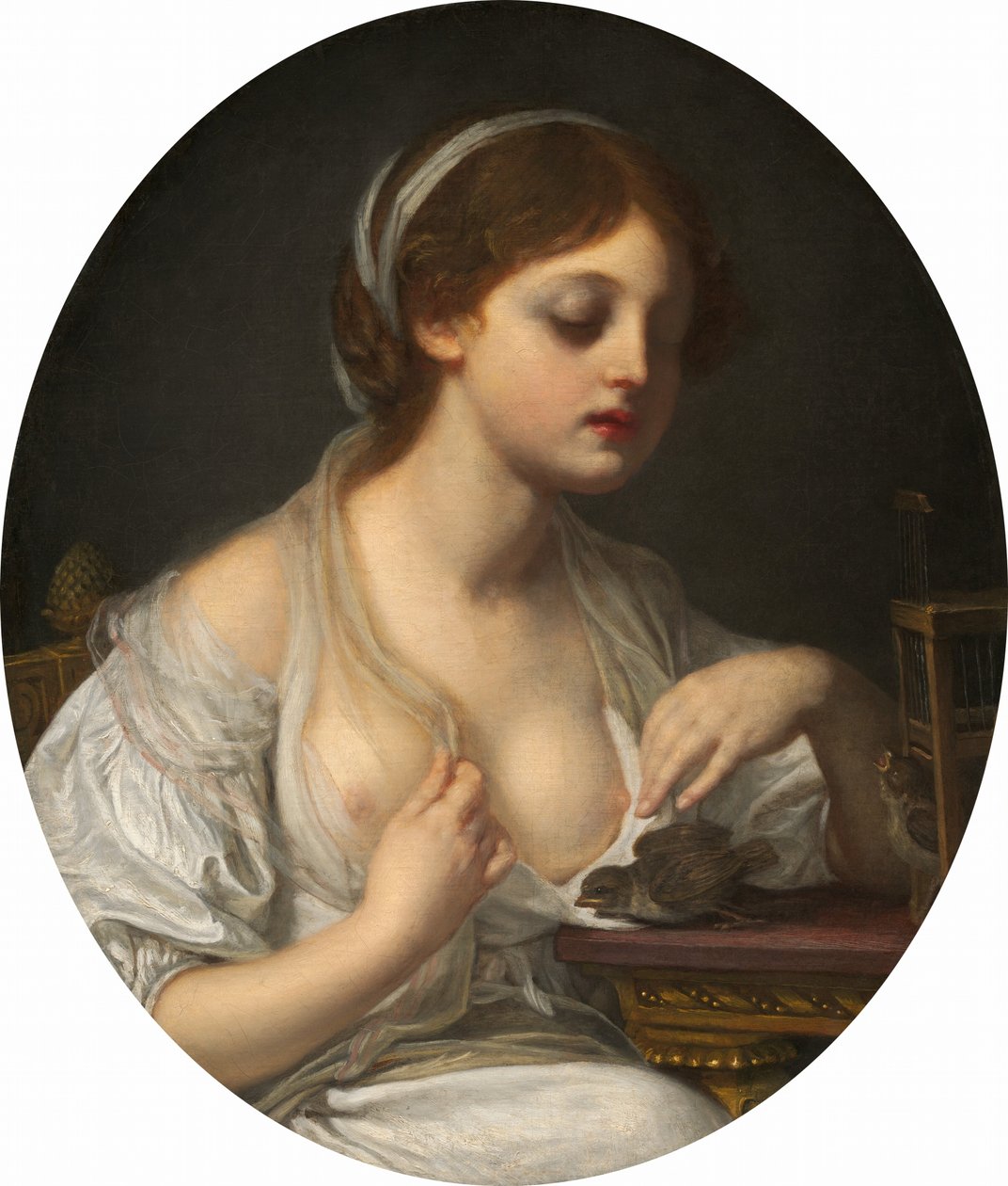 有鸟的女孩 作者 让·巴蒂斯特·格鲁兹（Jean Baptiste Greuze）的圈子