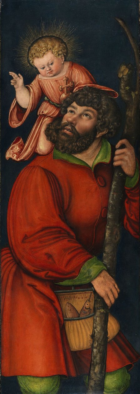 德语: Der heilige Christophorus Saint Christopher 作者 老卢卡斯克拉纳赫的圈子