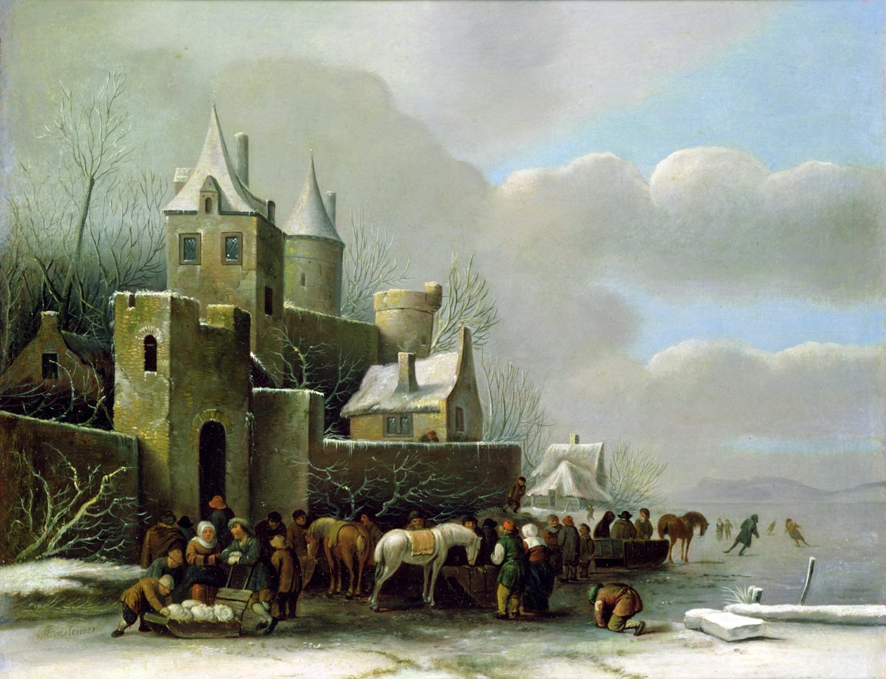 冬天的场景 作者 克莱斯·莫兰纳（Claes Molenaer）