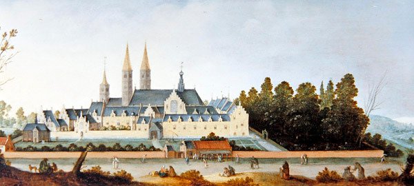 埃格蒙德修道院和城堡（板面油画） 作者 克莱斯·雅各布斯（Claes Jacobsz）。范德黑克