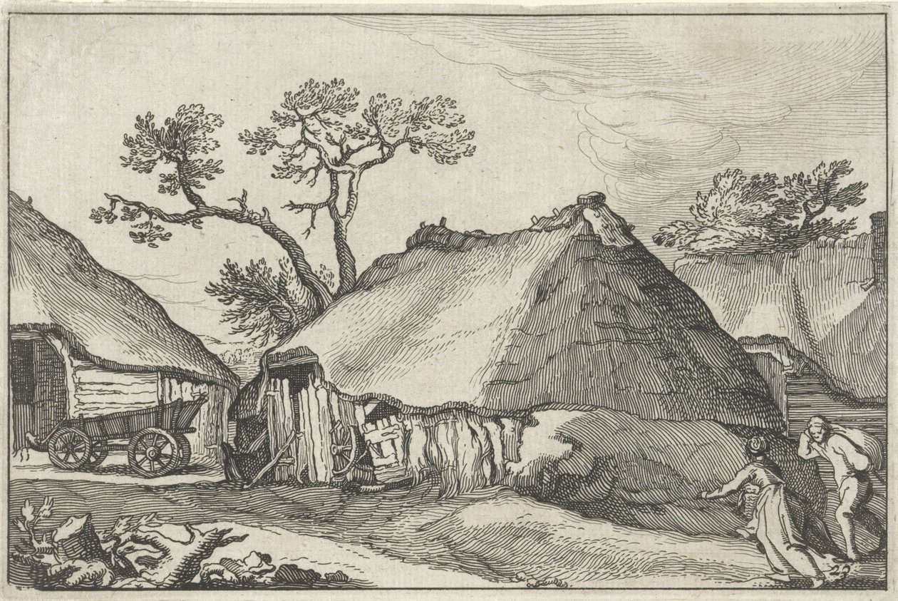 院子里的农舍和马车
有农场的风景（系列标题） 作者 克拉斯·扬斯。维舍尔 (II)