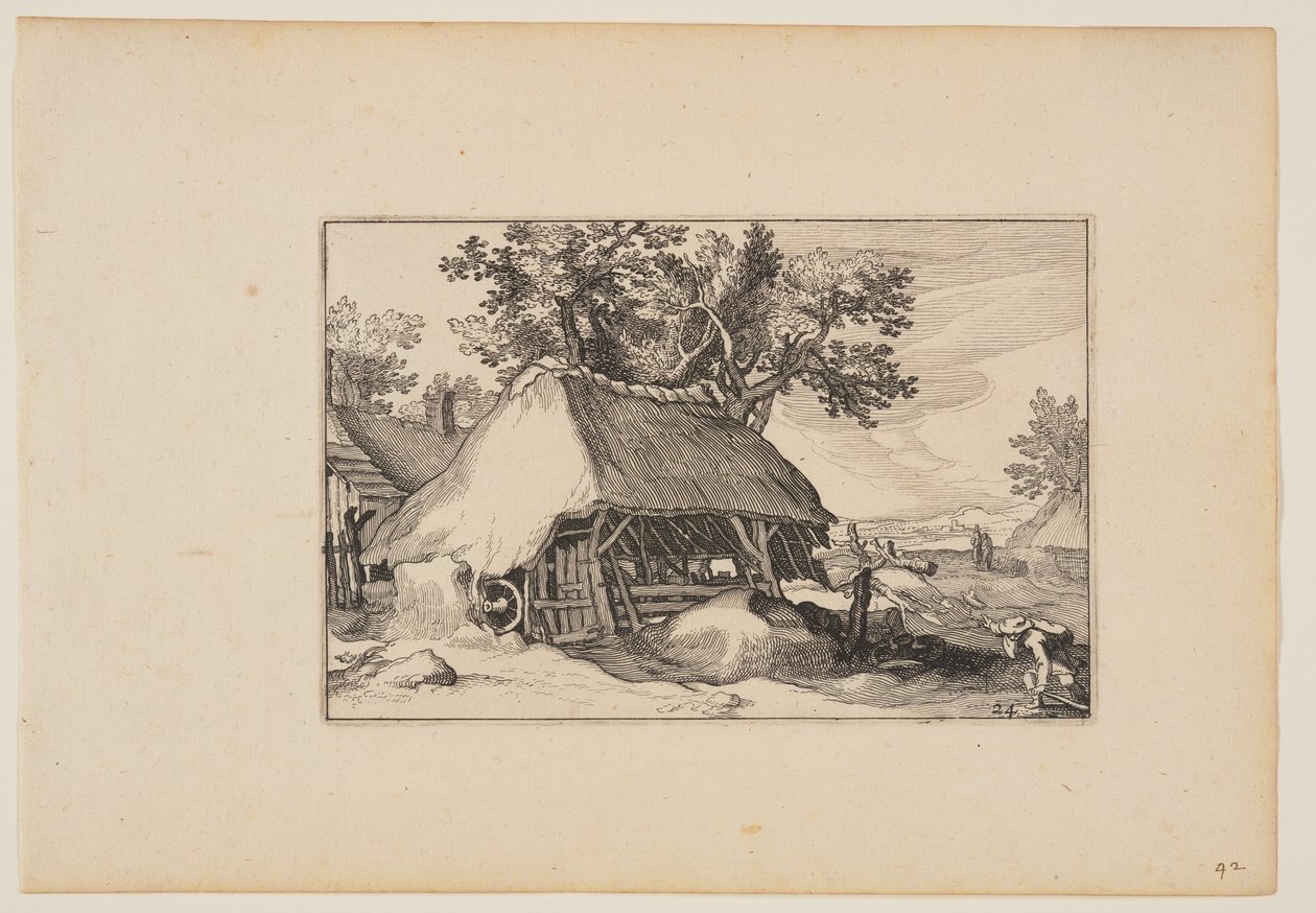 谷仓，选自《风景》（Verscheyden aerdige Lanthuysen...） 作者 克拉斯·扬斯。维舍尔
