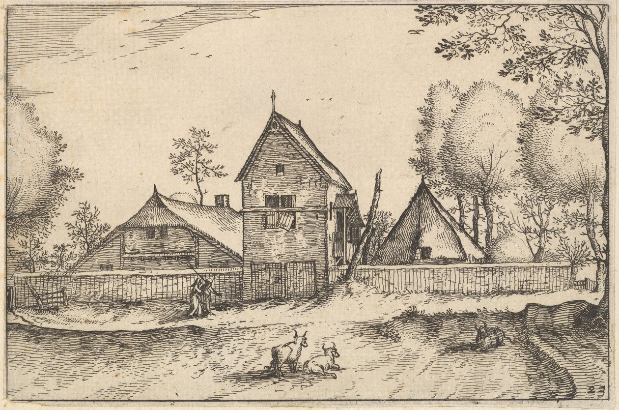 大型围墙农场，板块23来自Regiunculae et Villae Aliquot Ducatus Brabantiae，约1610年。 作者 克莱斯·詹斯·维舍