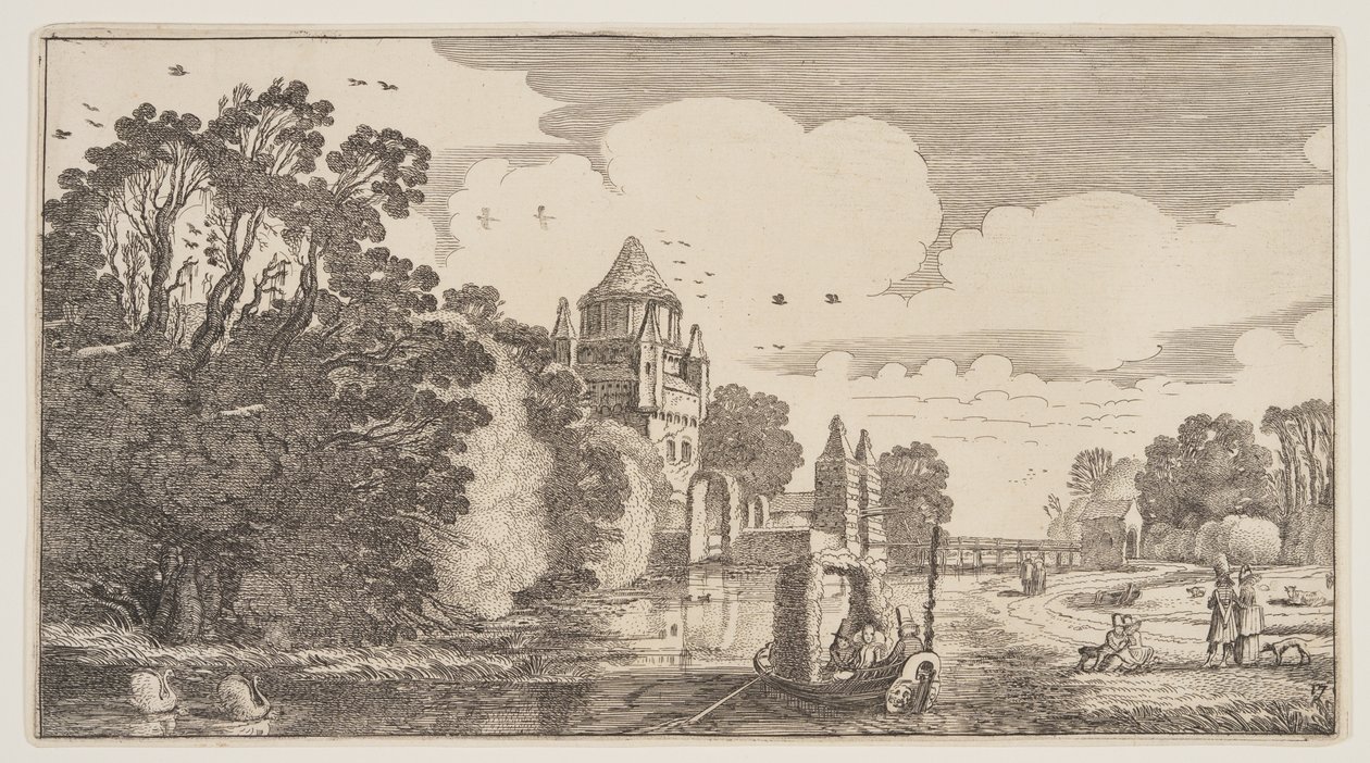 哈勒姆的 "Kleine Houtpoort"，选自 Landscapes (Playsante Lantschappen) 作者 克拉斯·扬什·维舍尔二世