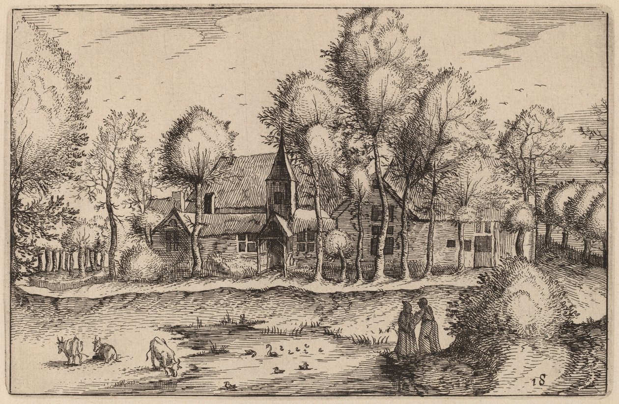 池塘 作者 Claes Jansz Visscher 仿照 Johannes van Doetechum，仿照卢卡斯的长老