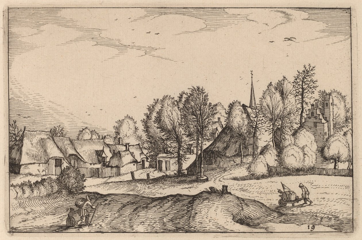 进村之路 作者 Claes Jansz Visscher 仿照 Johannes van Doetechum，仿照卢卡斯的长老