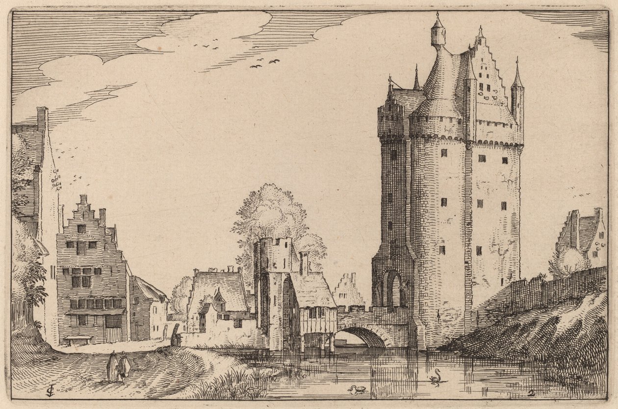城门 作者 Claes Jansz Visscher 仿照 Johannes van Doetechum，仿照卢卡斯的长老